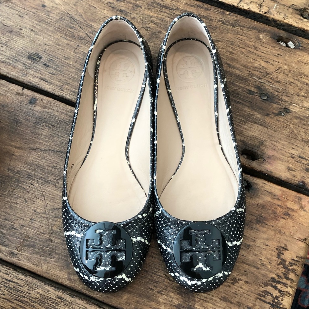 TORY BURCH REVA Snake Ballerina Flats size 8